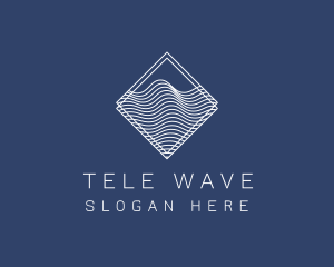 Abstract Tech Wave Lines logo design