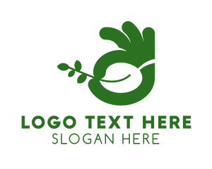 Vegan Leaf Hand Logo