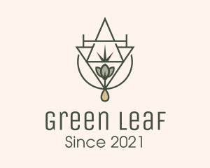 Herb Leaf Droplet logo design