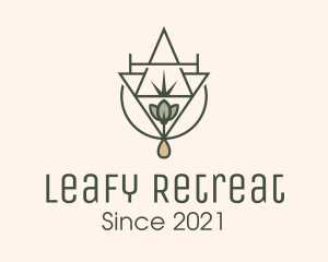 Herb Leaf Droplet logo design