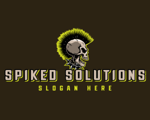 Punk Rock Skull Mohawk logo design