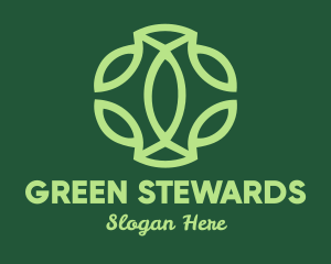 Green Leaf Pattern logo design