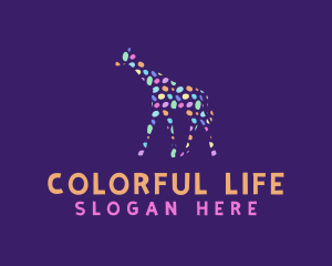 Colorful Giraffe Paint logo design