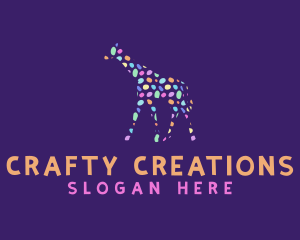 Colorful Giraffe Paint logo design