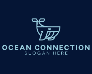 Ocean Whale Animal logo