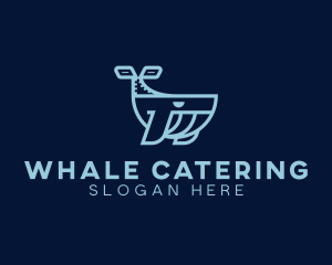 Ocean Whale Animal logo