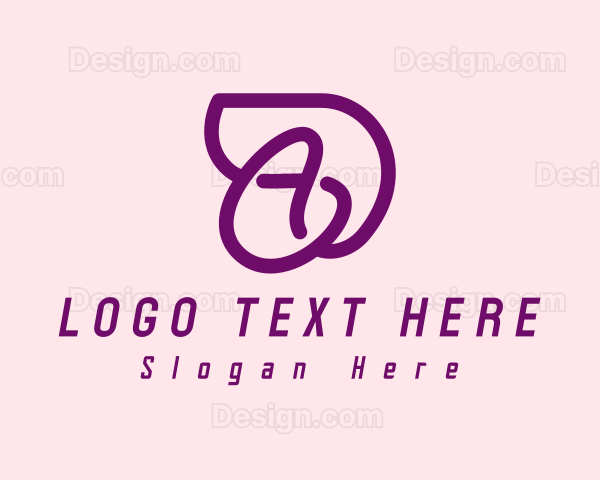 Feminine Purple Letter A Logo