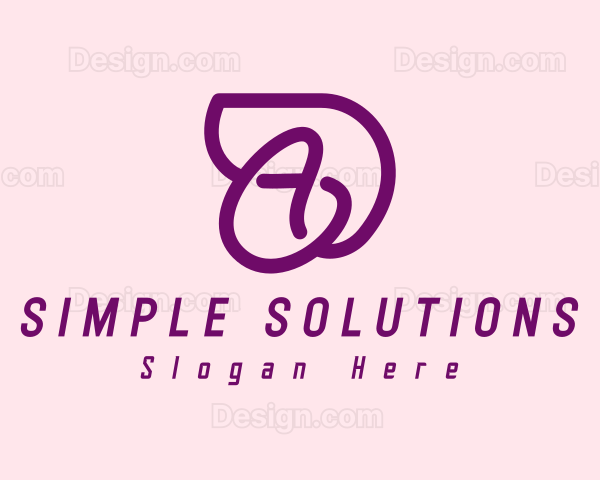 Feminine Purple Letter A Logo