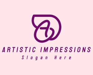 Feminine Purple Letter A  logo design