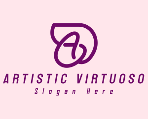 Feminine Purple Letter A  logo design