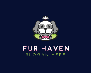 Ribbon Pet Dog logo design