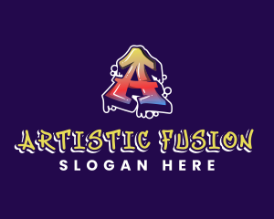 Colorful Hip Hop Graffiti  logo design