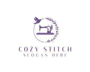 Bird Sewing Machine Tailor logo design