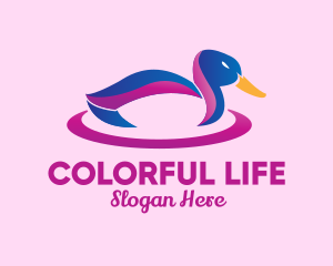 Colorful Mallard Duck logo design