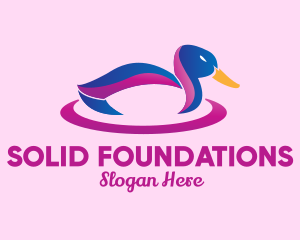 Colorful Mallard Duck logo