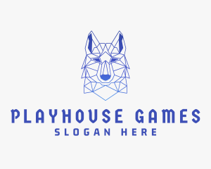 Geometric Wolf Gaming logo design