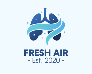 Clean Respiratory Lungs logo design