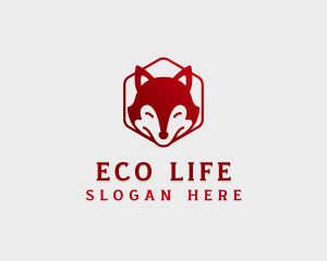 Wild Fox Hexagon logo design