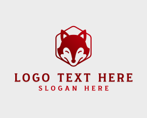Hunt - Wild Fox Hexagon logo design