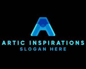 Abstract Blue Letter A logo design