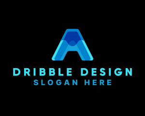 Abstract Blue Letter A logo design