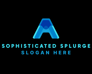 Abstract Blue Letter A logo design