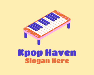 Toy Piano Keyboard logo design