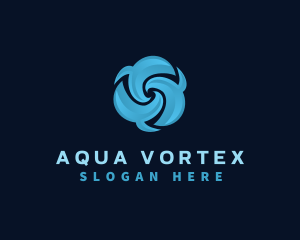 Water Vortex Whirlpool logo design