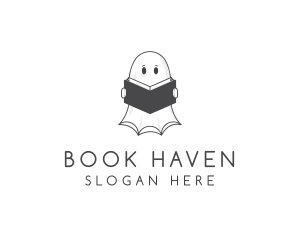 Ghost Book Reading logo design