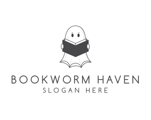 Ghost Book Reading logo design