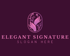 Flower Elegant Hand logo design