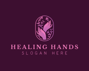 Flower Elegant Hand logo design