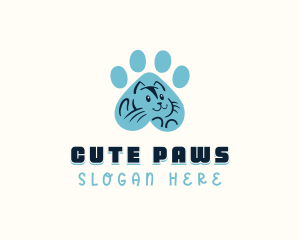 Feline Cat Paw logo design