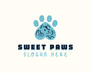 Feline Cat Paw logo design