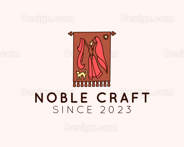 Medieval Maiden Banner Flag Logo