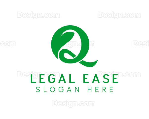Herbal Leaf Letter Q Logo