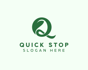 Herbal Leaf Letter Q logo design