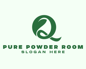 Herbal Leaf Letter Q logo design