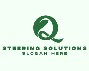 Herbal Leaf Letter Q logo design