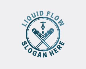 Pipe Wrench Faucet Plumbing logo design