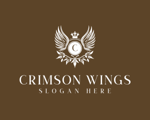 Royalty Crown Wings logo design