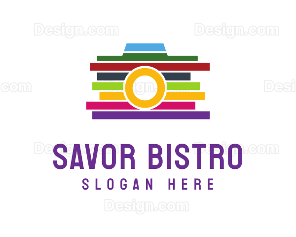 Colorful Stripe Camera Logo