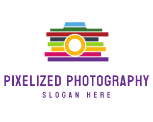 Colorful Stripe Camera logo design