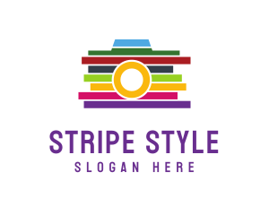 Colorful Stripe Camera logo design