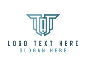 Professional Geometric Letter T logo