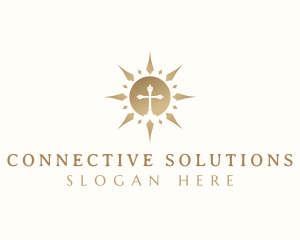 Sun Religious Cross Logo