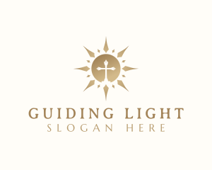 Sun Religious Cross logo design