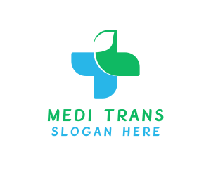 Health Cross Leaf logo design