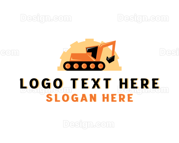 Excavator Construction Builder Logo