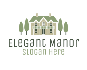 Mansion Estate & Trees logo design